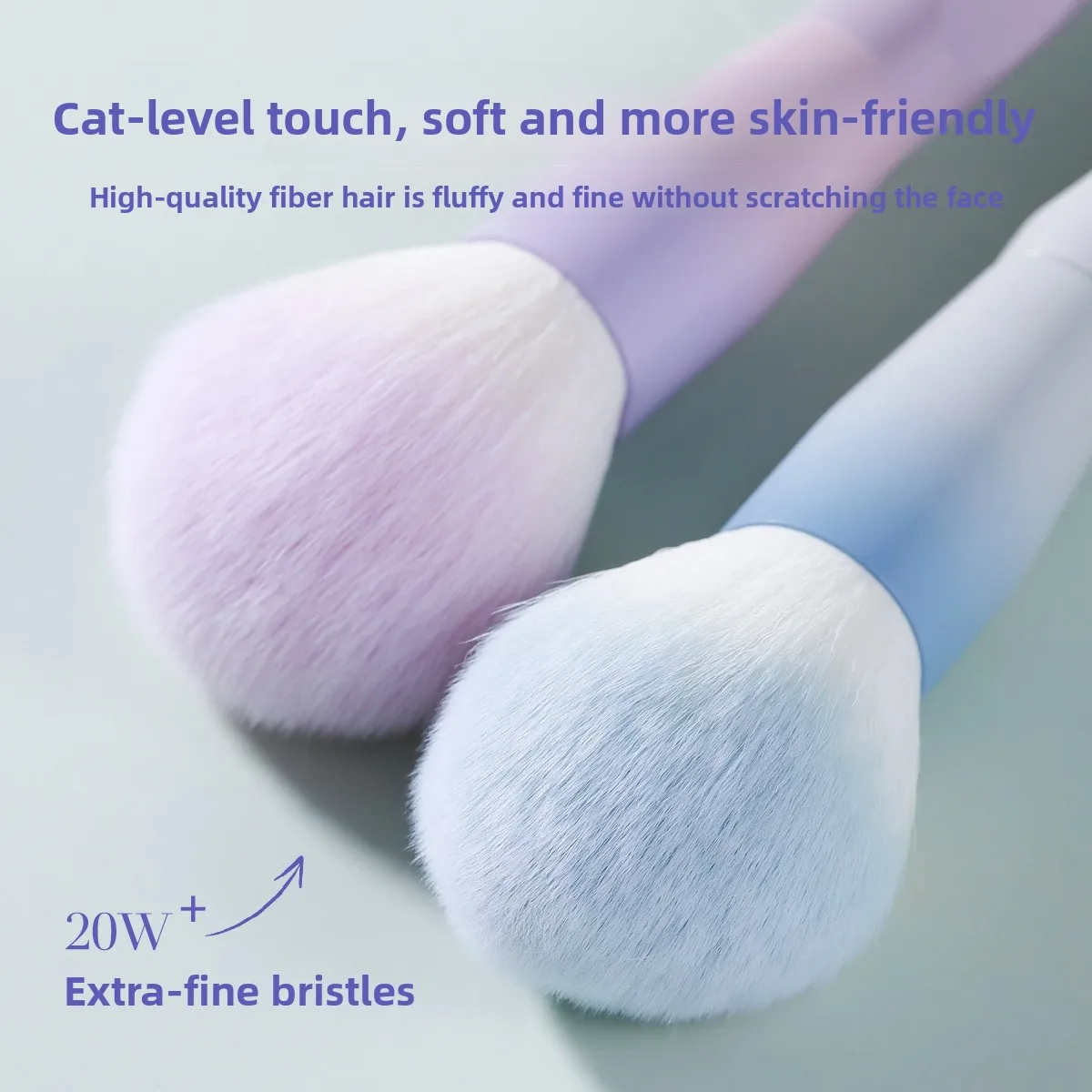 メイク用の大きなパウダーブラシ、顔用パウダー、ブラッシュ、ブロンザー、セッティングパウダー用の柔らかくふわふわした歌舞伎ブラシ