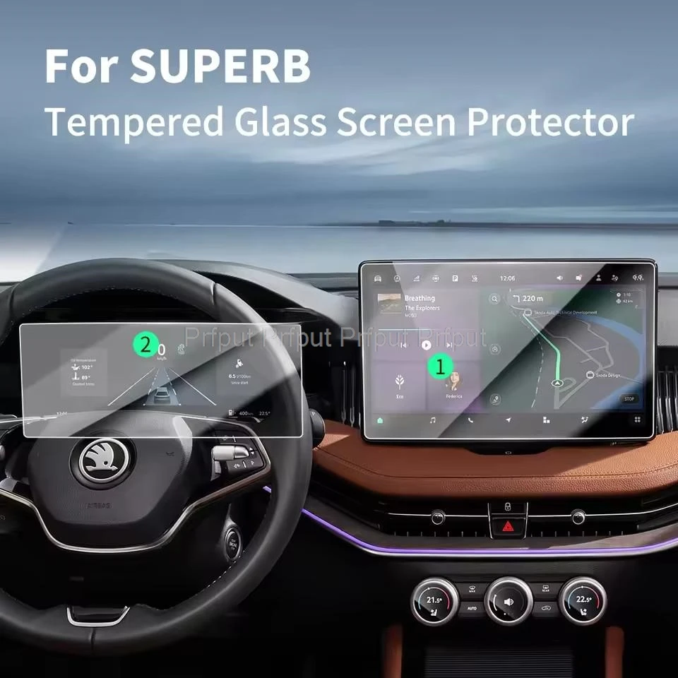

Screen Protector Tempered Glass Protective Film For Skoda Superb 2024 2025 infotainment Navigator Virtual Cockpit Accessories