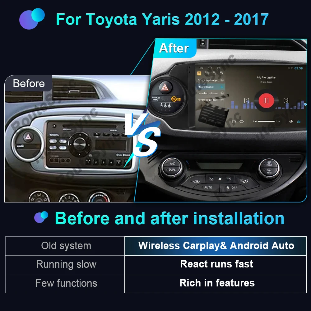 Car Radio Android 16 Carplay For Toyota Yaris 2012 2013 2014 2015 2016 2017 Navigation GPS Multimedia Player Stereo WIFI BT Auto