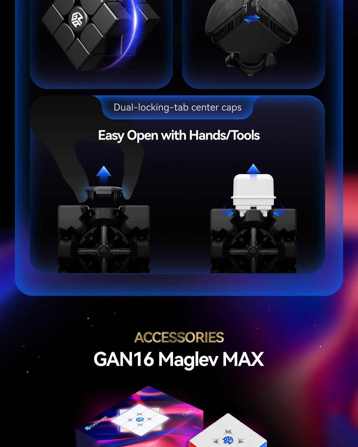 GAN 16 Maglev Cube 3x3x3 Magnetic Cube  Neuester GAN16 Maglev Cube 3x3 Cube 3x3x3 Magnetischer Cube Professioneller magnetischer Magic Speed Cube Magico Puzzle Cube GAN 16 Cube