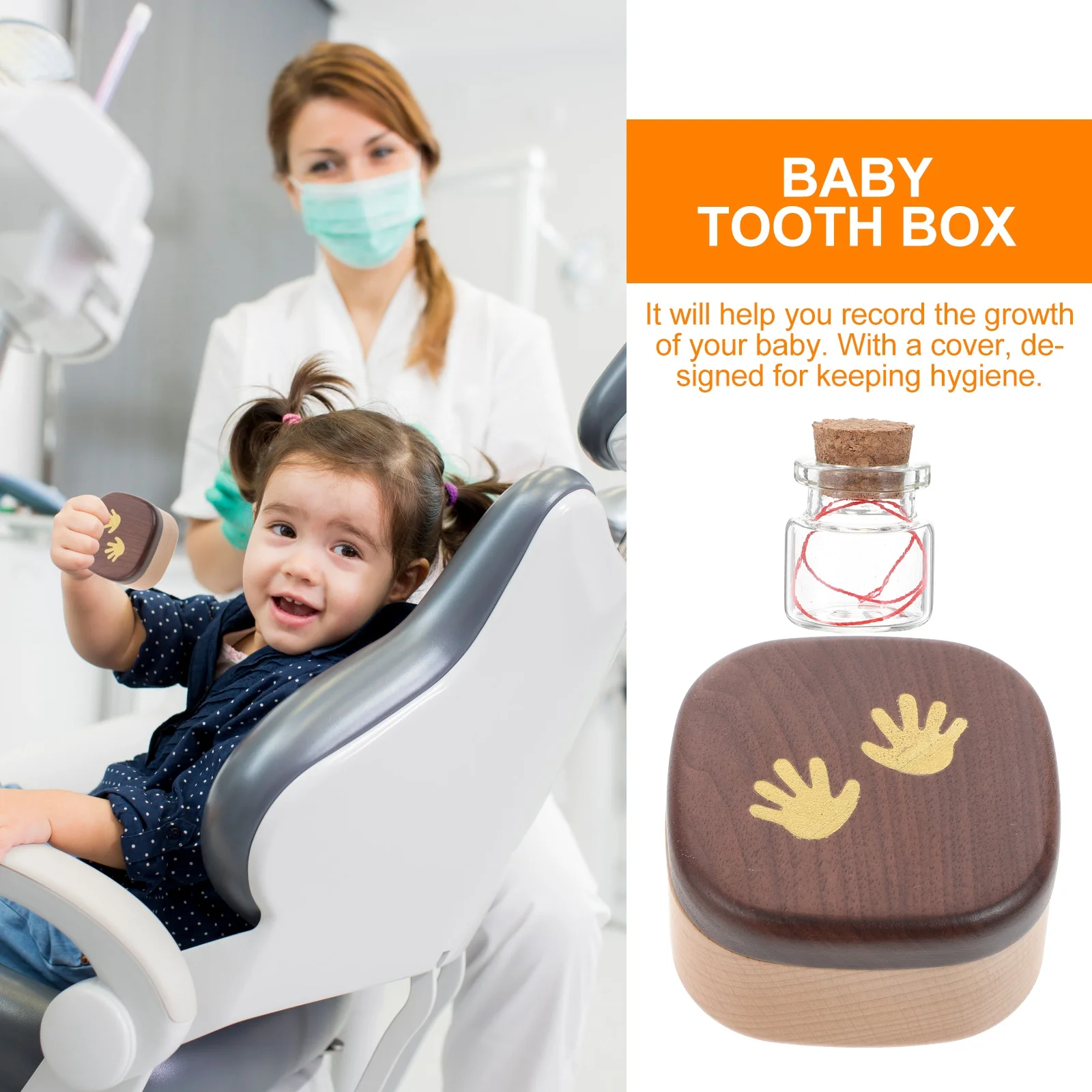 

Коробка на память для детских зубов, держатель зубной феи для хранения лиственных зубов, подарок на память ребенка и сувенир