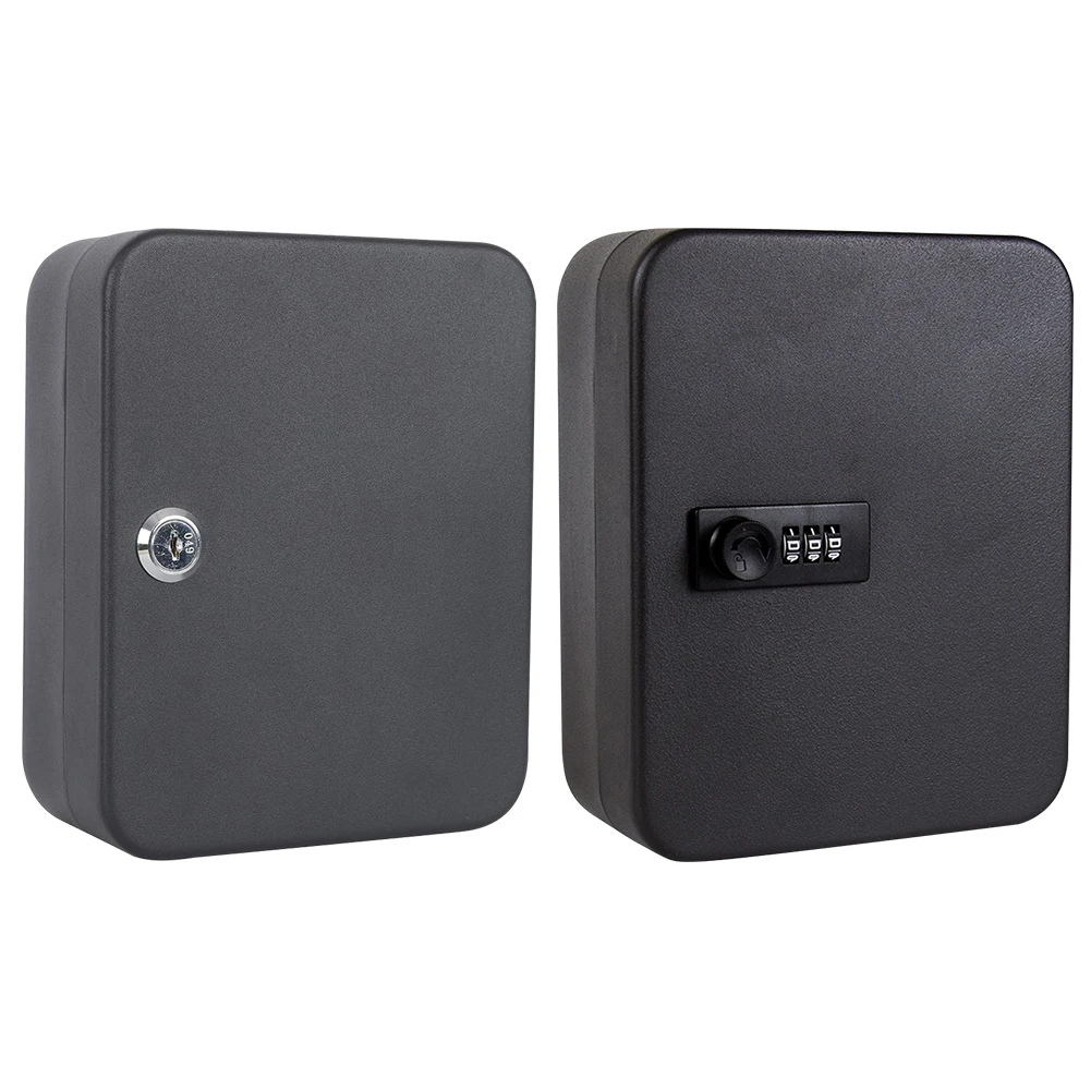 Key Box Wall Mounted 20 Key Hooks Key Cabinet Security Lock Box with Key/Code Lock Locking Key Cabinet Key Holder Box Wall Mount