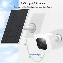 6W Solar Panel Charging power Cable mount for eufy Security SoloCam S40 L20 L40 S340  c210(white)