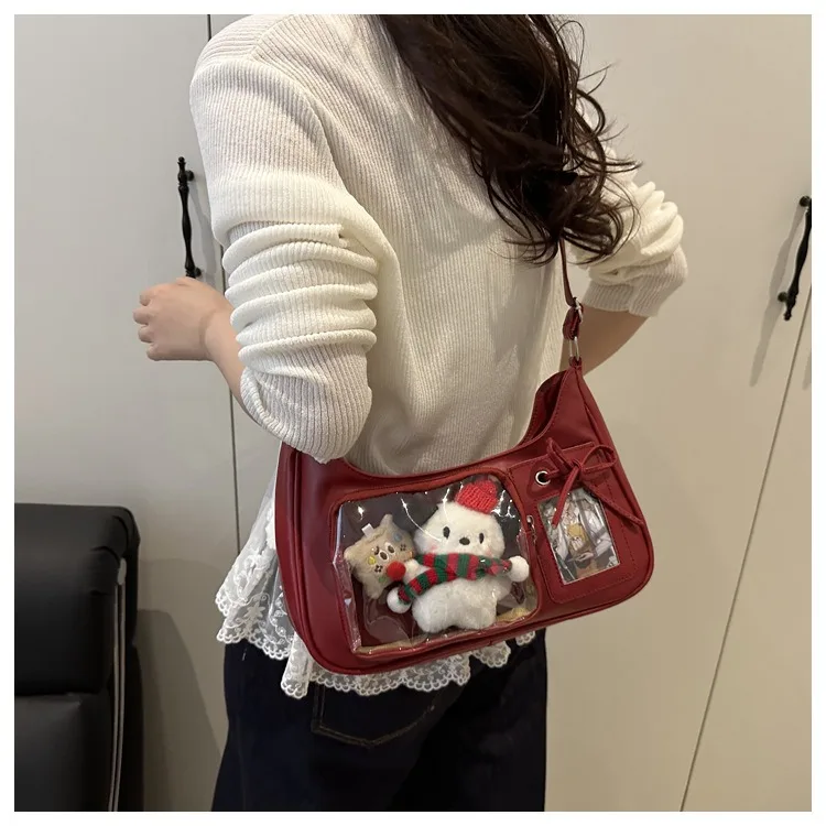 Y2k Harajuku Shoulder Bag Women Korean Transparent Ita Bag School Crossbody Bag Female Japanese Designer Preppy Handbag Purse view 2