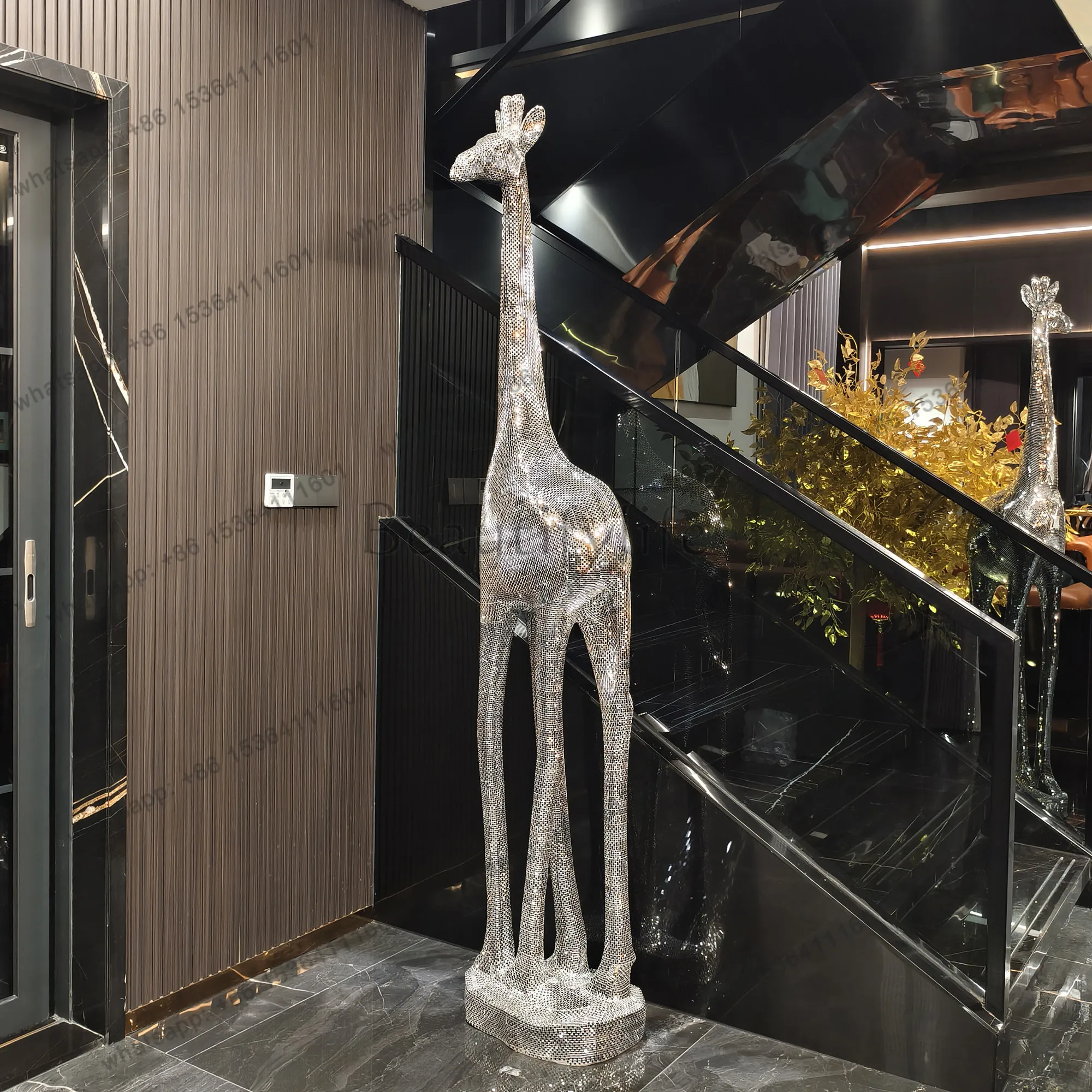 Modern abstract giraffe high-end floor ornament living room decoration sculpture