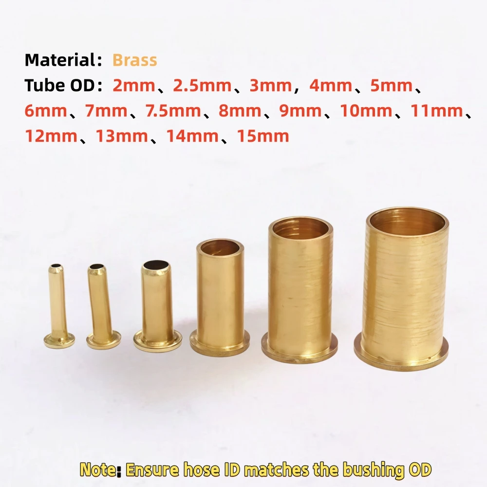 10 / 100PCS 2-15mm Brass Tube Insert Pipe Bushing Compression Ferrule Tube Liner for PEX PPR PVC Multilayer Copper Pipe Fitting