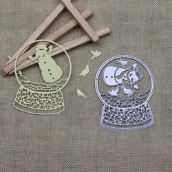 Metal Cutting Dies Crystal Ball Frame Christmas Mold Diy Scrapbooking Knife Mould Blade Punch Stencils Paper Card Crafts