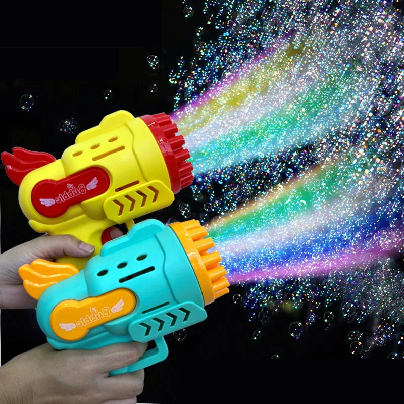 Seifenblasenpistole, LED-Licht, elektrisch, automatisch, Seife, Pomperos, Seifenblasenmaschine, Spielzeug für Kinder, Hochzeit im Freien, Party, Kindergeschenke