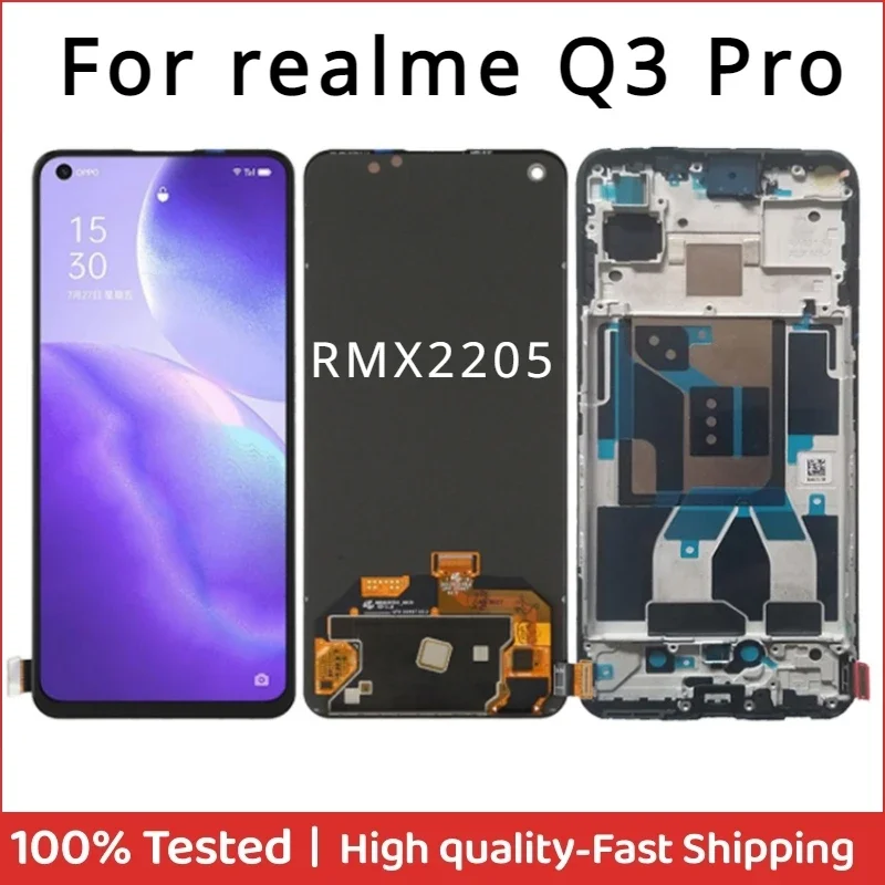 

6.43" AMOLED For Realme Q3 Pro RMX2205 LCD Display Touch Screen Digitizer Assembly Replacement Parts