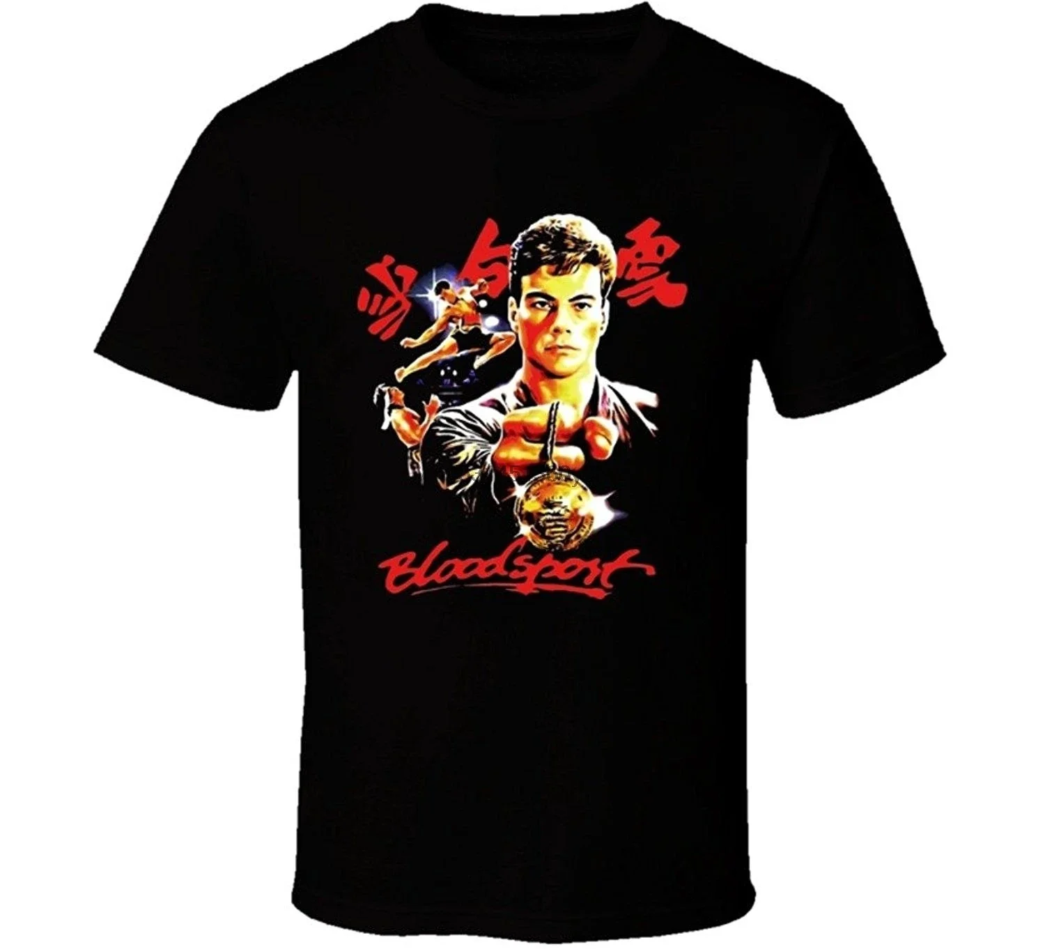 Mens Martial Arts Jean Claude Van Damme Movie Top Frank Dux classic figure Bloodsport T-Shirt jojo bizarre adventure