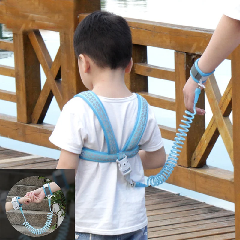 2 in 1 Baby Harness Belt Leashes+Anti Lost Wrist Link,Child Anti Lost Leash Baby Cute Harness Belt Strap Hold Kids Wrist Link