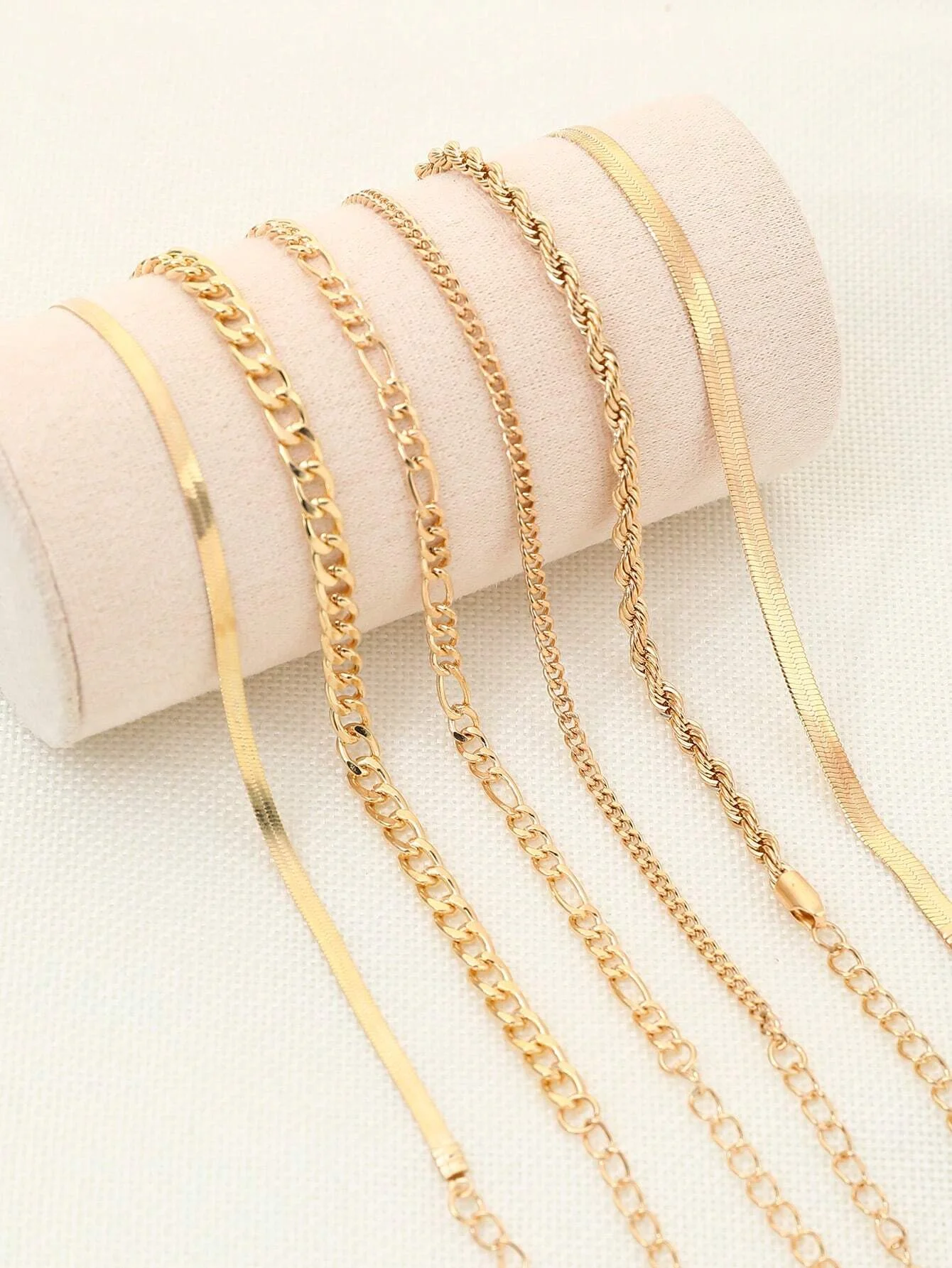 6pcs Punk Style Simple Cold Tone Chain Fashion Bracelet Set Suitable For Women's Daily Wear image 4