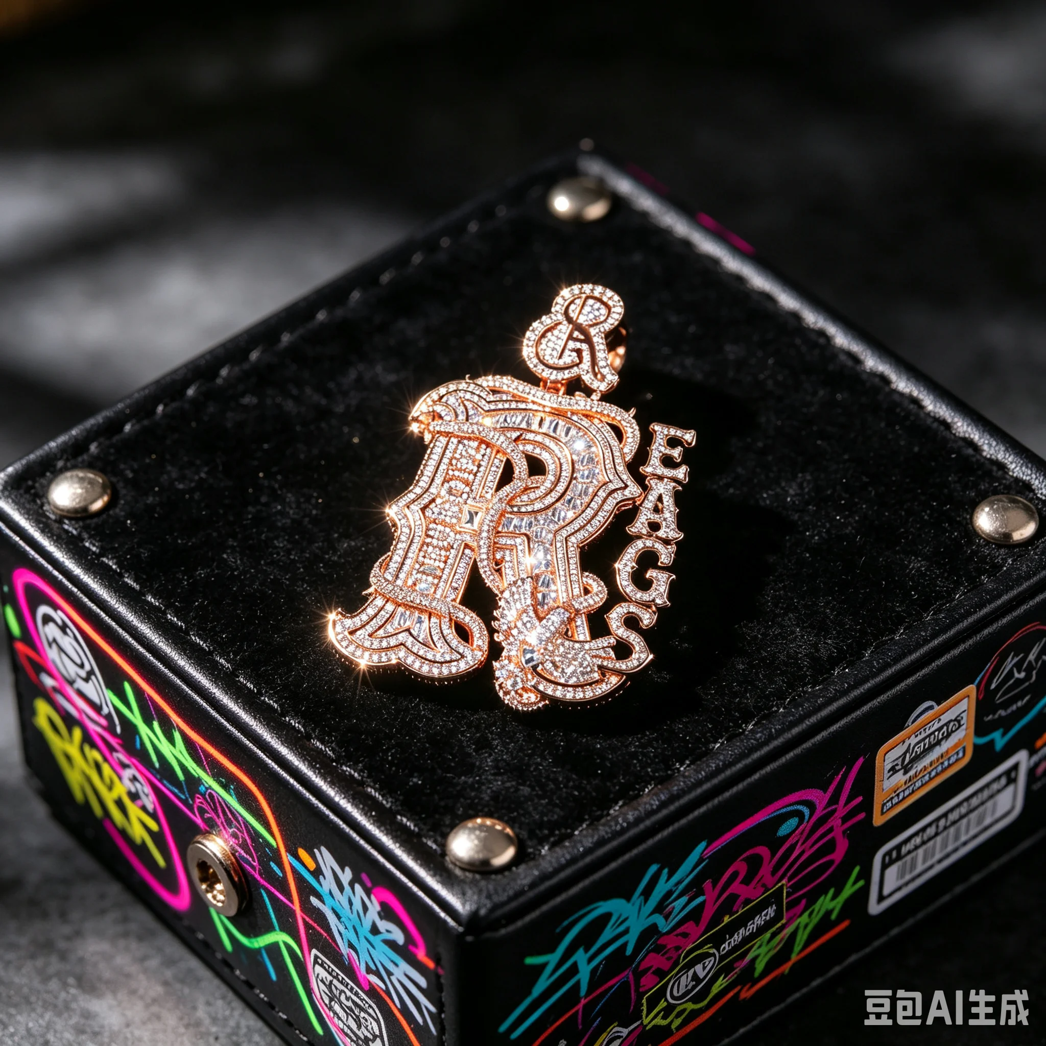Iced Out Custom R Reagss Letter Pendant Gothic Alphabet Cuban Chain Accessories Fine Jewelry Gifts for Men Hip Hop Bling Charm