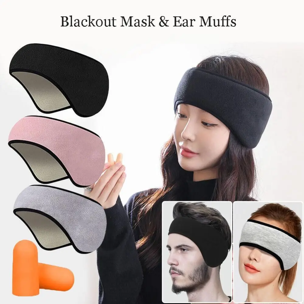Minimalist Three Layers Polyester Sleep Mask Blackout Mask Sleeping Relaxing Ear Muffs