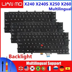 US/UK/Spanish/French/German/Arabic/Belgian/Bulgarian for Lenovo Thinkpad X230S X240 X240S X250S X250 X260 X270 Backlit keyboar