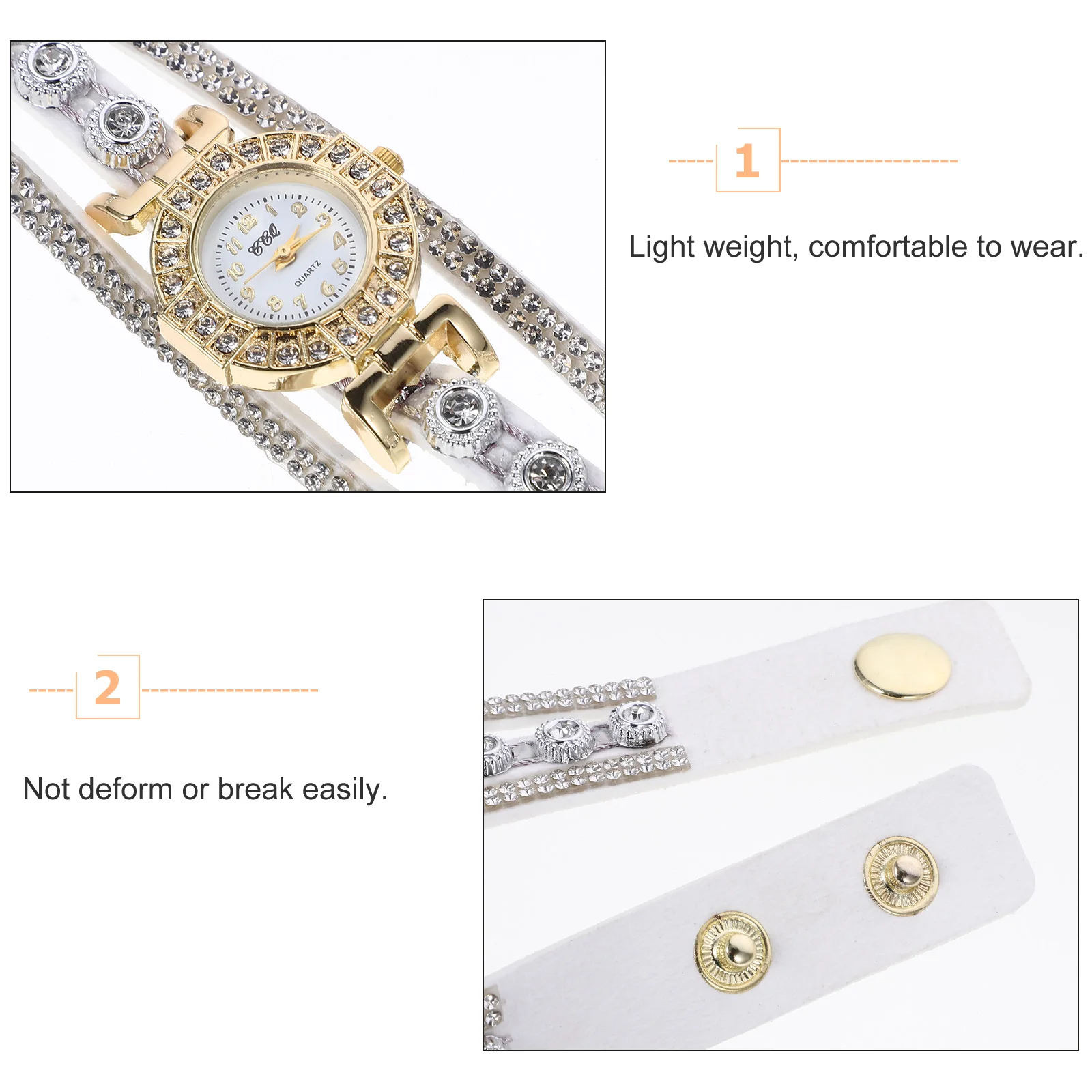 

Pearl Bracelet Watch Fashion Women Gift White Creative Vintage Accurate Time Keeping