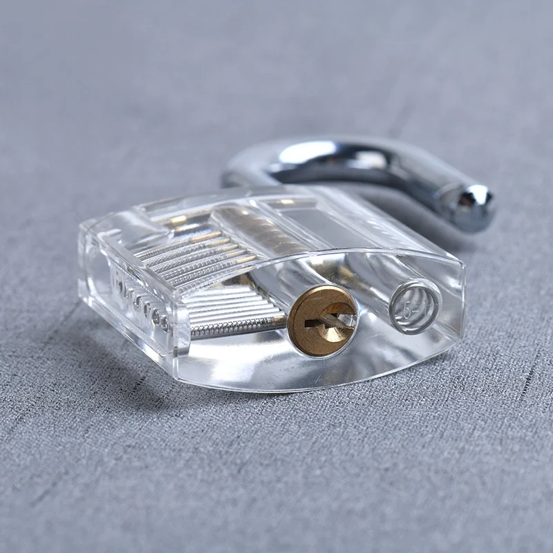 KAK Transparent Practice Padlock with Keys 80x50mm DIY Visible Lock Pick Tools Cutaway Practice Padlock Training Locksmith Tool