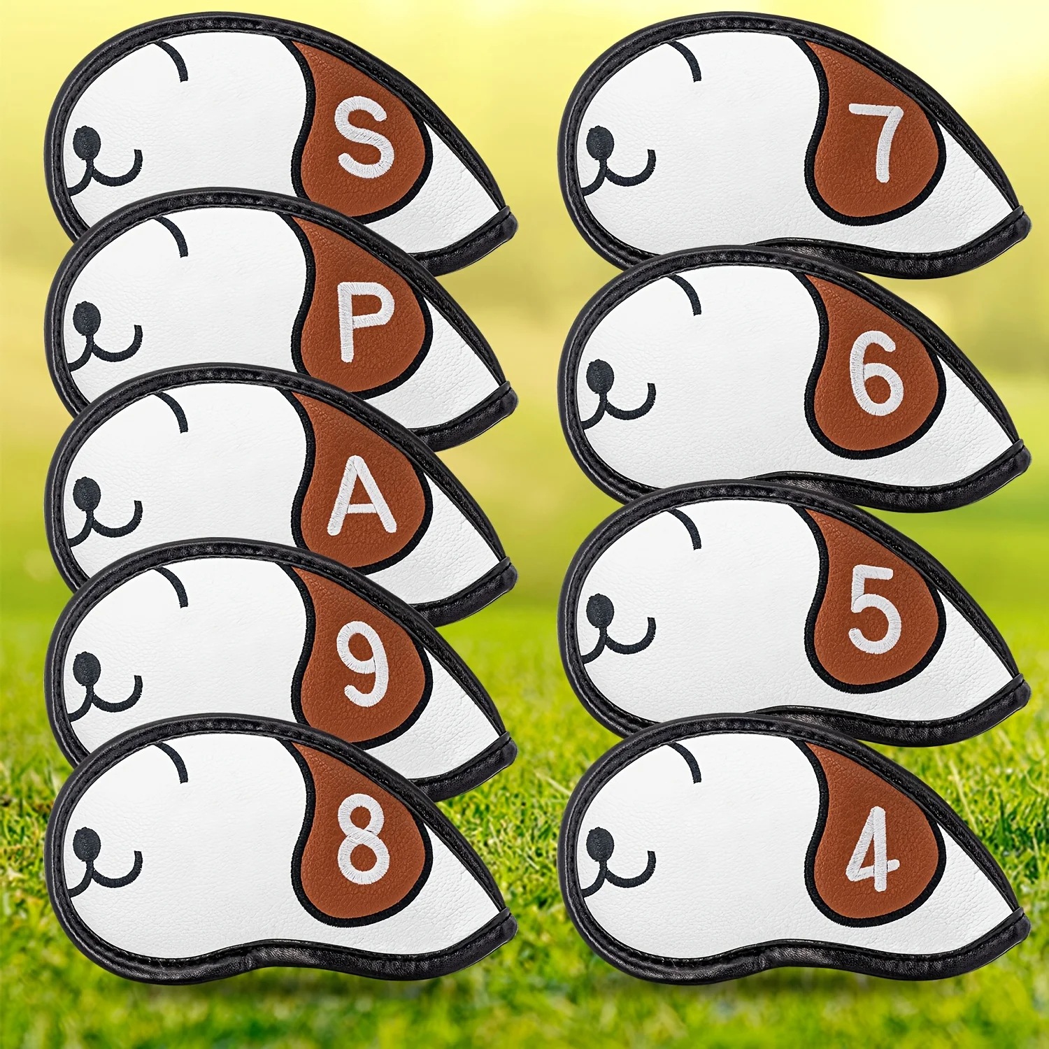 9pcs Golf Iron Head Covers Set, Iron Club Covers Fit for 4, 5, 6, 7, 8, 9, A, P, S Irons, Universal Fit Most Golf Irons