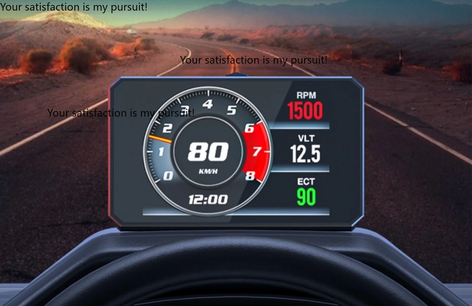 Latest P16 Car HUD Head Up Display OBD2 Multi-function LCD Speedometer Water Temperature RPM Gauge
