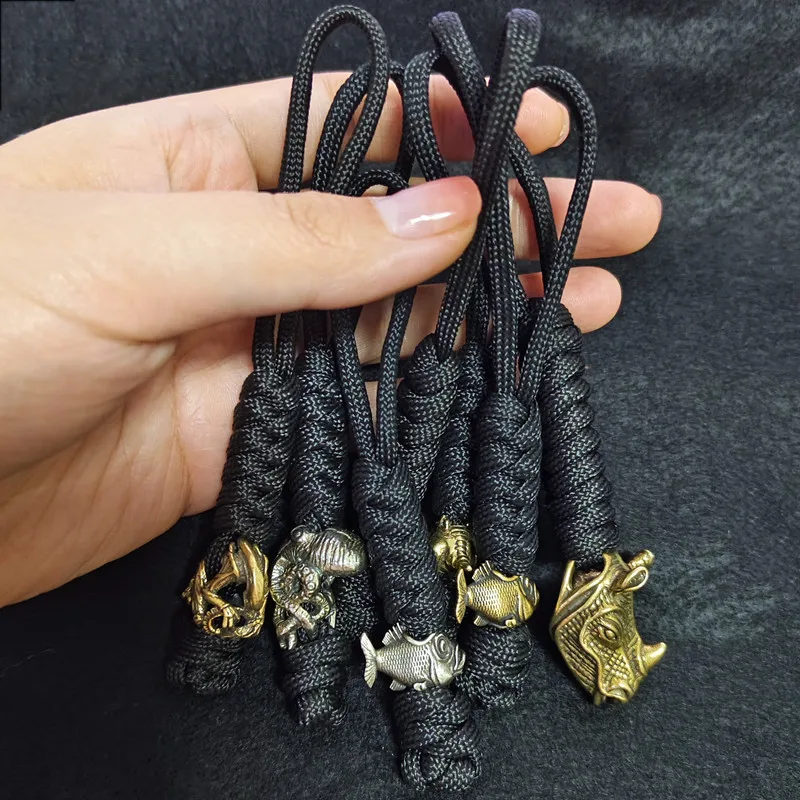 Paracord DIY Braided Pendant Strange animals style Keychain Bag hanging Knife Lanyard Outdoor Woven umbrella rope Accessories