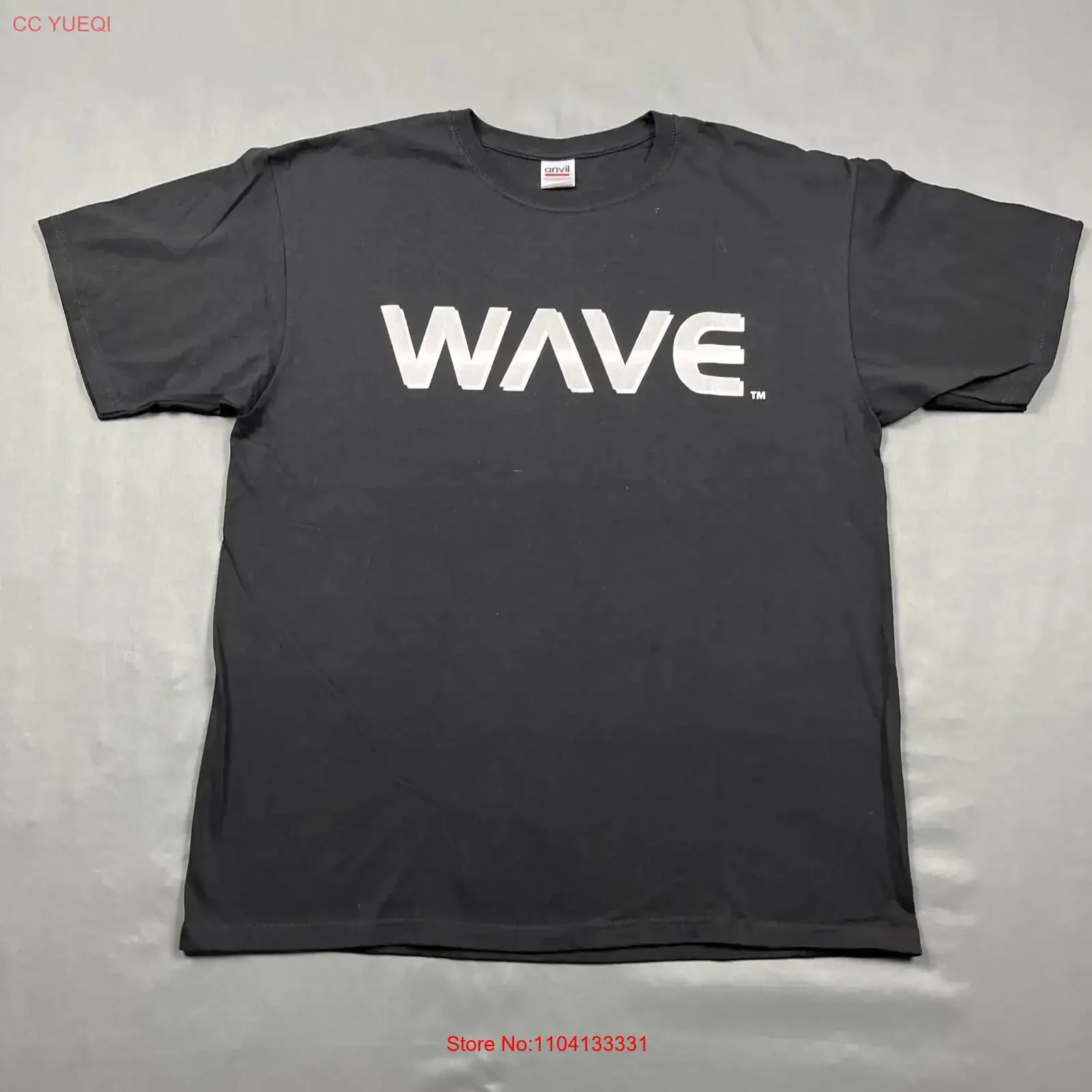WAVE Vodka Promotional T Shirt Black XL Double Sided VTG Retro Alcohol Promo vintage Washed Top For Everyday Wear