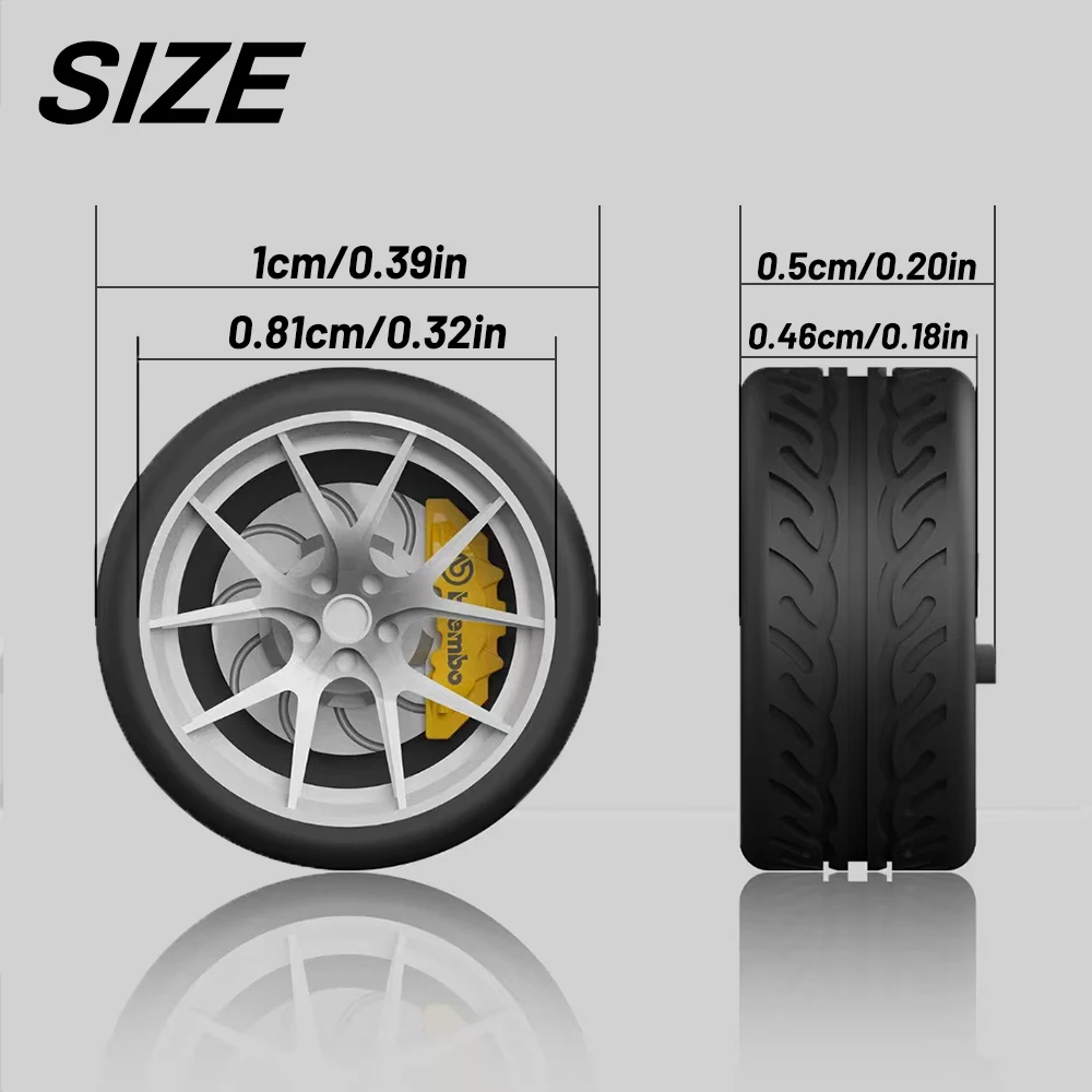 Kicarmod 1/64 Scale ABS Bearing Model Car Wheels with Brake Discs for Custom Vehicle for Jdm Tomica Toy 1 64 Wheels image 2