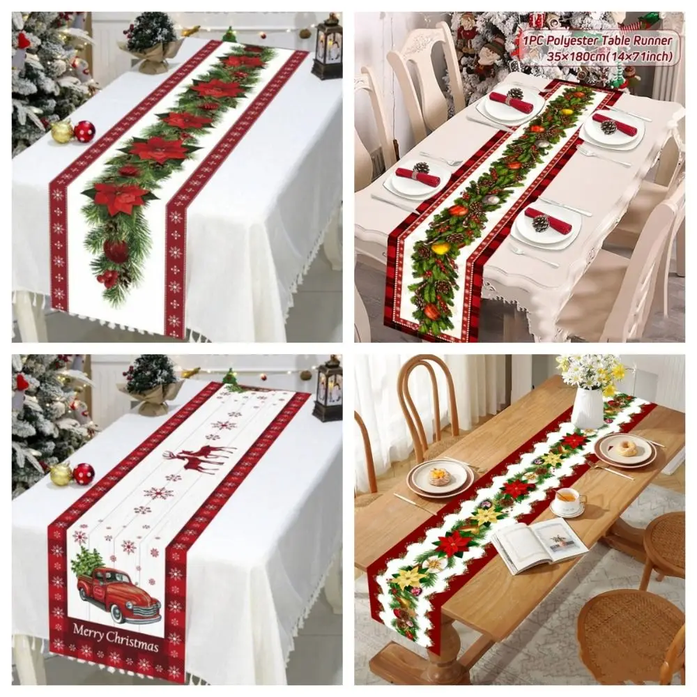 2025 New Cloth Christmas Table Runner Merry Christmas for Home 2024 Table Decor Navidad Natal Xmas Ornament Tablecloth