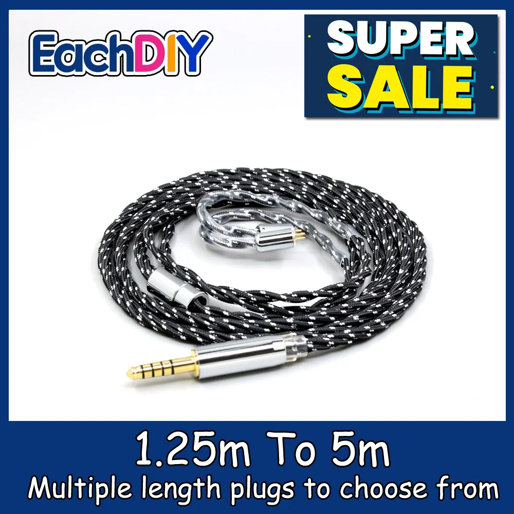 OCC مختلط OFC التواء النايلون سماعة كابل ل 0.78 مللي متر IEM Letshuoer S12 IEM PRO JH13 JH16 خمر خطوة مسطحة LN008747 #1