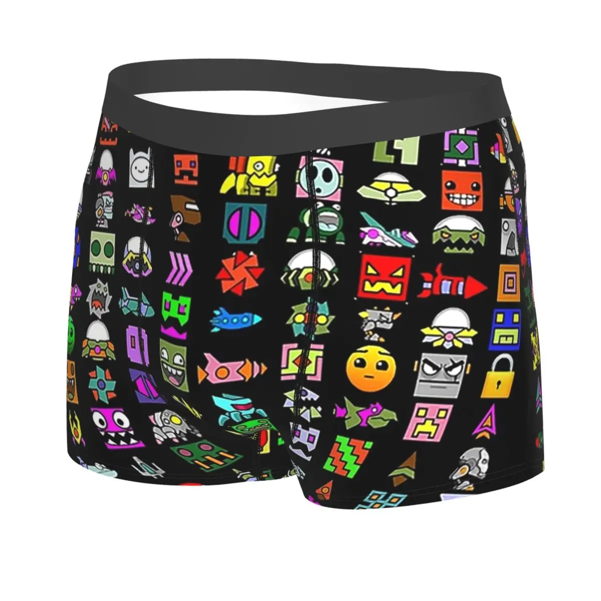 Boxer Underpants Shorts Geometry Dash Panties Male Comfortable Underwear for Homme Man Boyfriend Gift