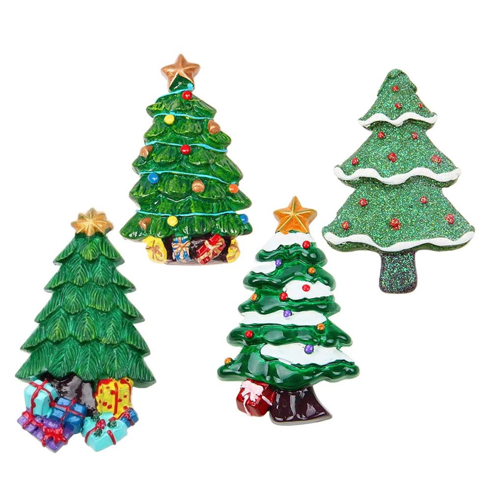 

4Pcs Resin Fridge Magnets Christmas Theme Magnetic Stickers for Refrigerator Office Whiteboard Home Decor Party Wedding Holiday