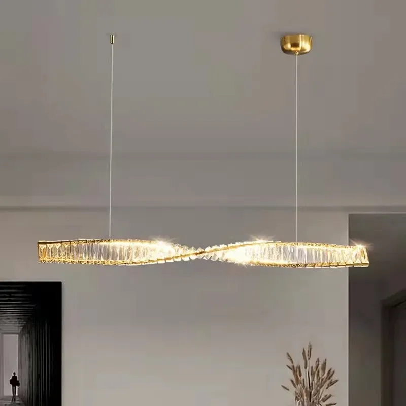 Modern Bar Irregular Led Dimmable Pendant Lights Lustre Gold Steel Dining Room Suspend Lamp Luxury Led Luminarias Fixtures