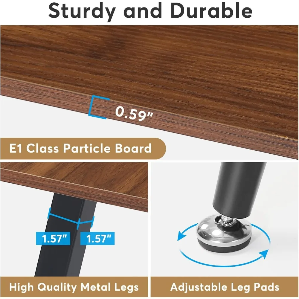 Mesa de conferência retangular com pernas metálicas Mesas de sala de reunião Mesa industrial moderna, Mesa de diretoria, 6ft