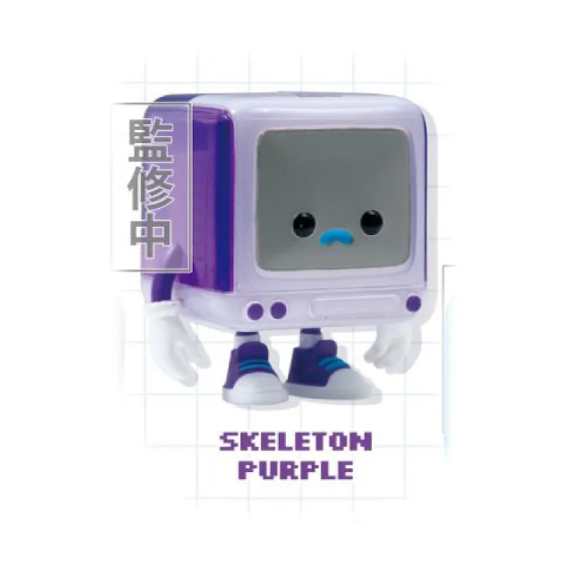 레트로 컴퓨터 소년 귀여운 투명 장식품 장난감 Q버전 액션 피규어 가샤폰 수집용 장난감