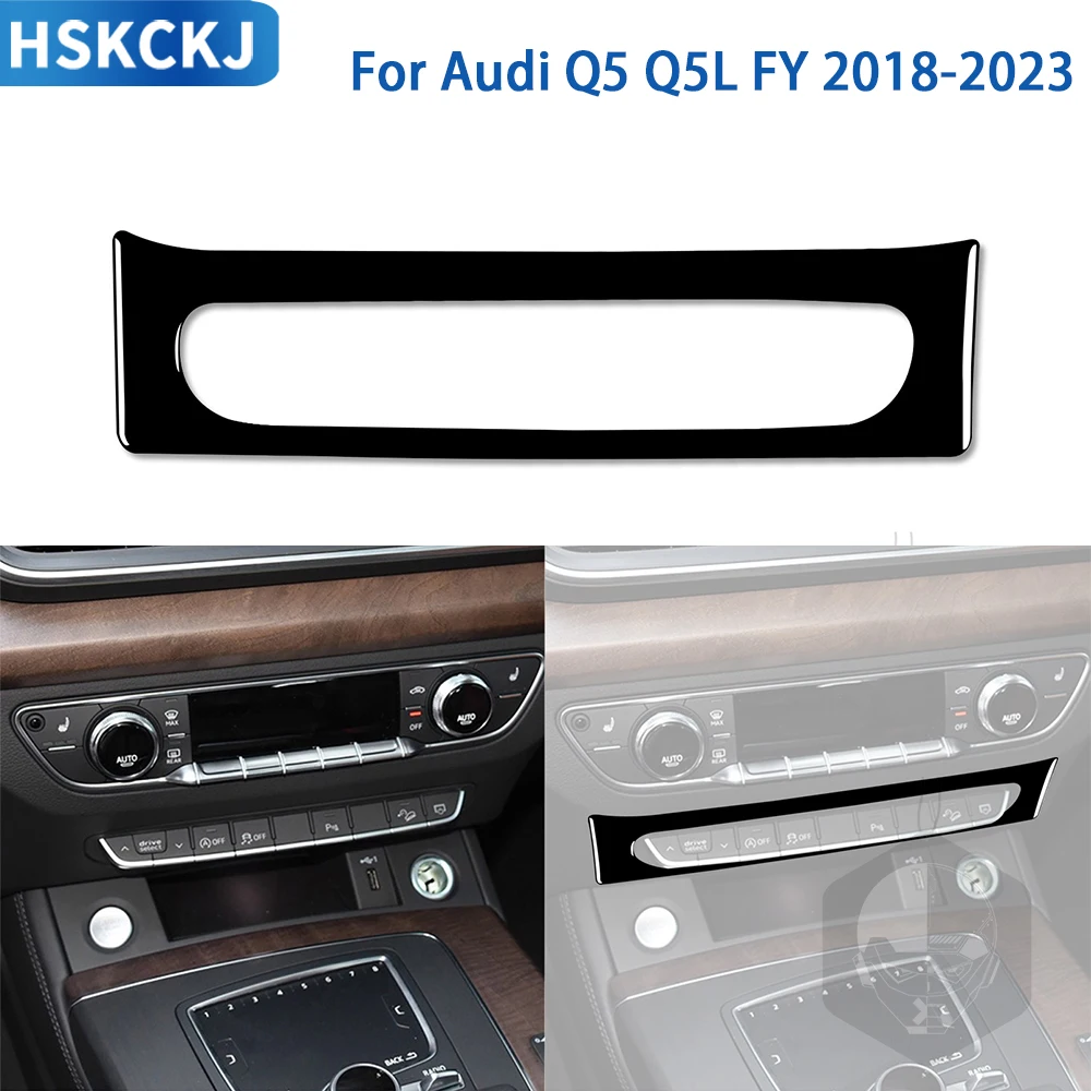 

For Audi Q5 Q5L FY 2018-2023 Gloss Black Accessories Car Interior Central Control Switch Button Panel Stickers