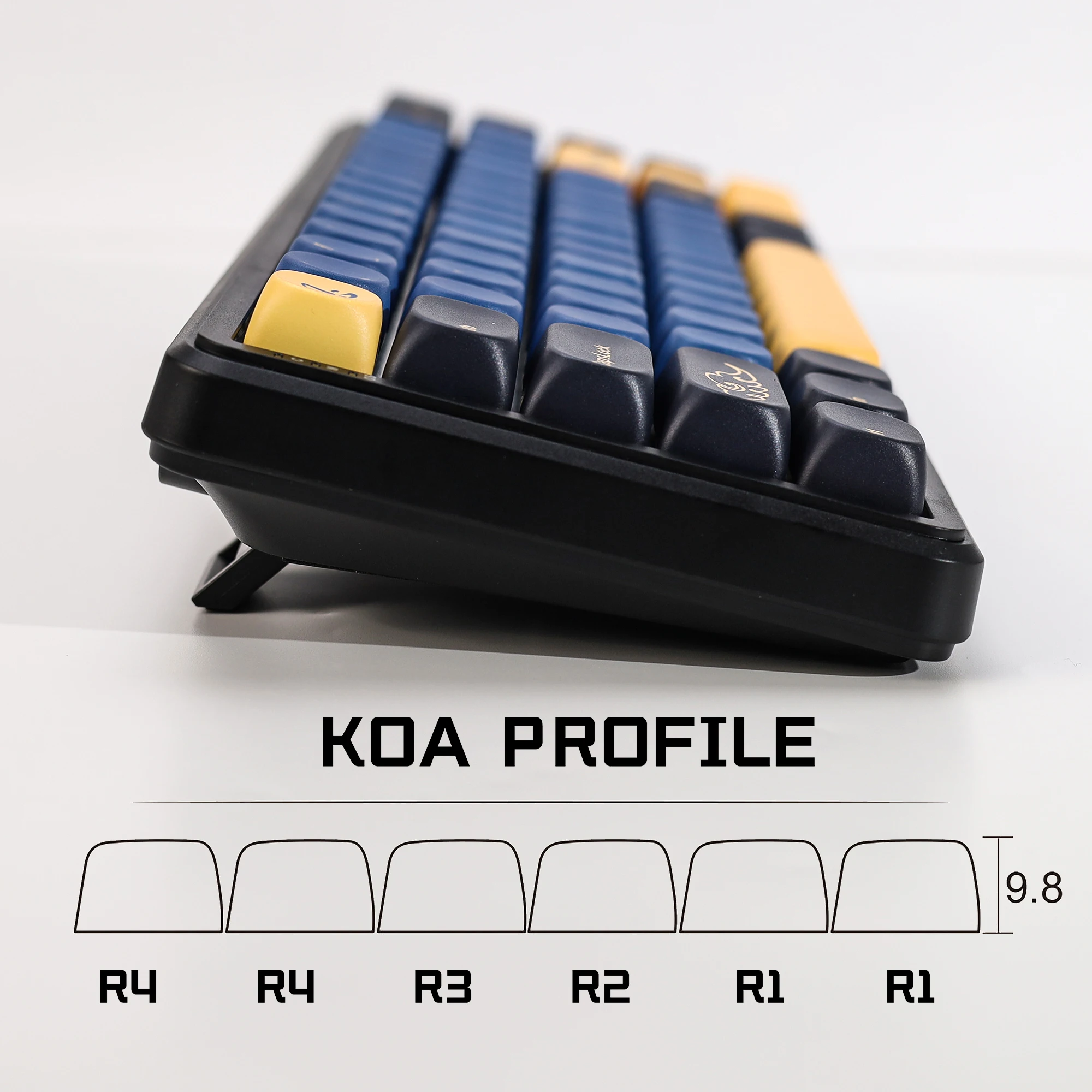 KBDiy GMK Blue Samurai Tastenkappen Retro KOA MOA PBT Keycaps ISO Custom für 75% 60% Magnetische Gaming Mechanische Tastatur KIT Tastenkappen – Detail 3