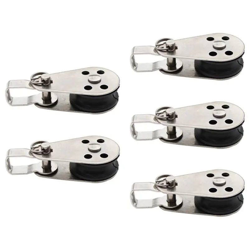 Hot SV-15 Pieces Of Stainless Steel Pulley Nylon Pulley Sailing Yacht Ship Pulley Nylon Rope Pulley Rocking Pulley
