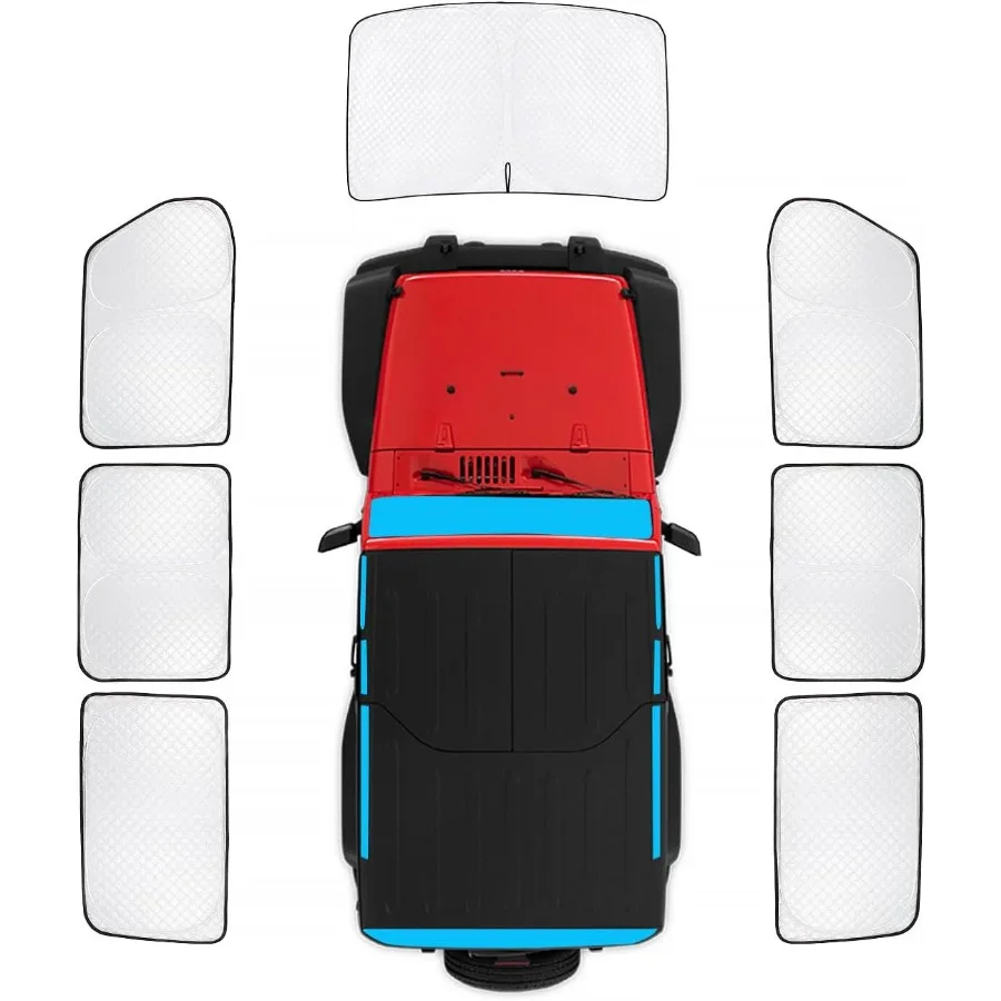 

7pcs Full Window Sun Shades for Jeep Wrangler JK 20072018 JK Accessories Sunshade Car Window Covers for Windshield Side Rear UV