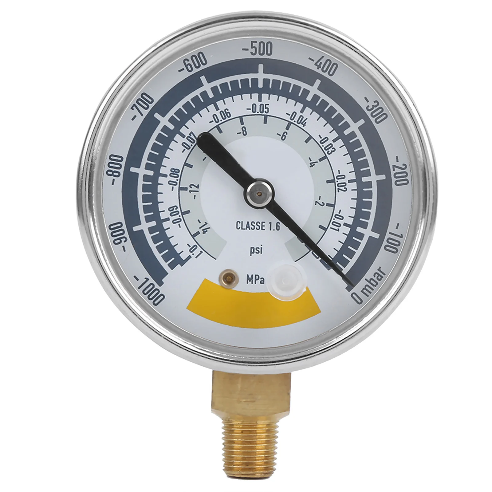 NPT1/8in Pressure Gauge Vacuum Gauge Pressure Gauge Accurate Air Gauge Instrument for Vacuum Pump 0‑14psi
