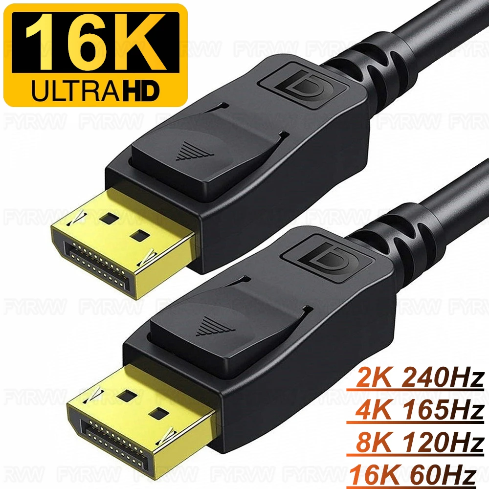 16K 8K DP Displayport Cable 4K 144Hz Display Port to DP1.4 Cable 8K 60Hz 4K 144Hz 2K 165Hz For Monitor Projector Laptop DP Cable