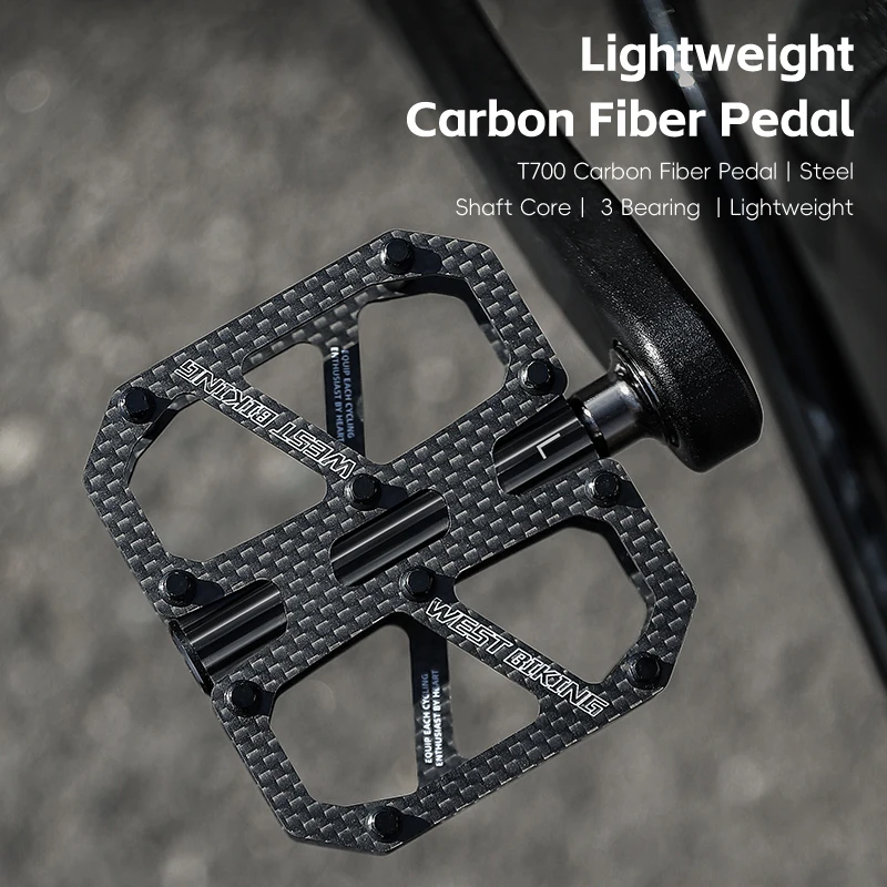 

Ультралегкие педали для велосипеда из карбона T700, для горных/шоссейных велосипедов, 3-подшипниковые, противоскользящие, аксессуары для велосипедов