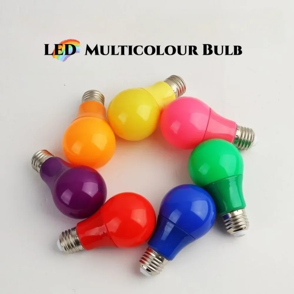 LED Colored Light Bulbs, E27 Base, for Wedding Halloween Christmas Party Bar Mood Ambiance Decor Light Bulb