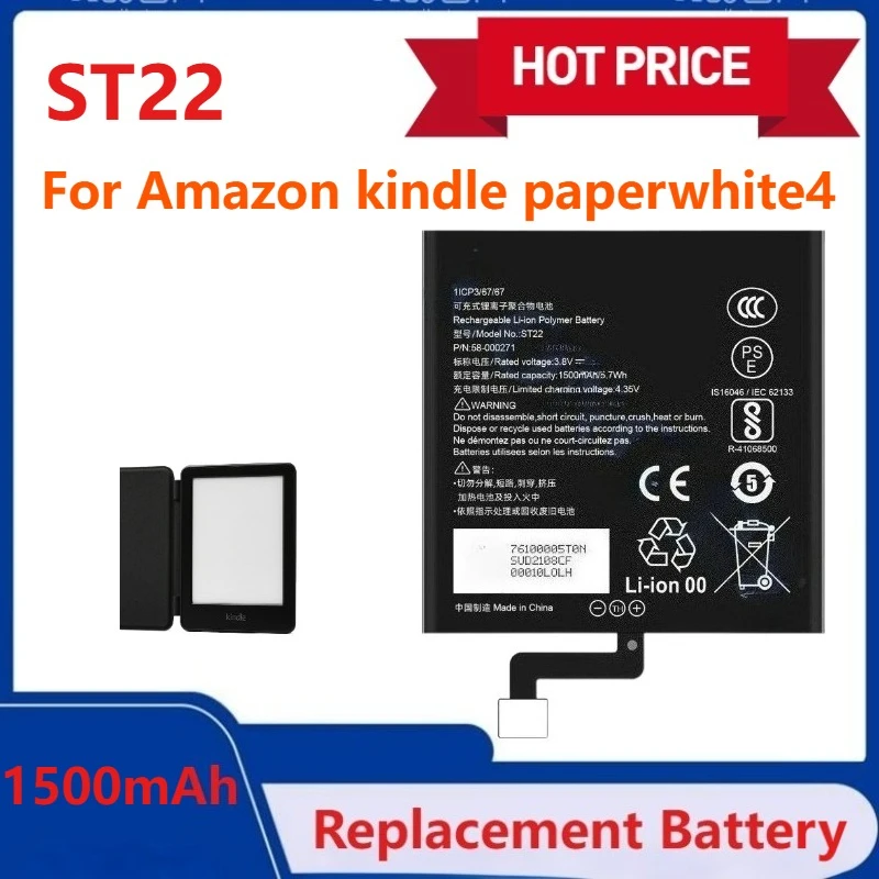 

New Replacement Battery 1500mAh ST22 High Quality for Amazon kindle paperwhite4 58-000271 58-000246 E-Reader Batteries