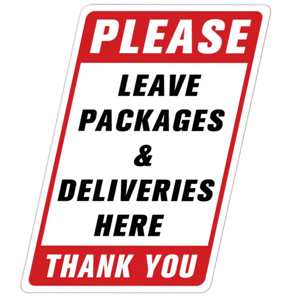 Package Leave Here Sticker Nail Stickers Practical Delivery Sign Decals Wall Packages Pvc Please Deliveries Signs