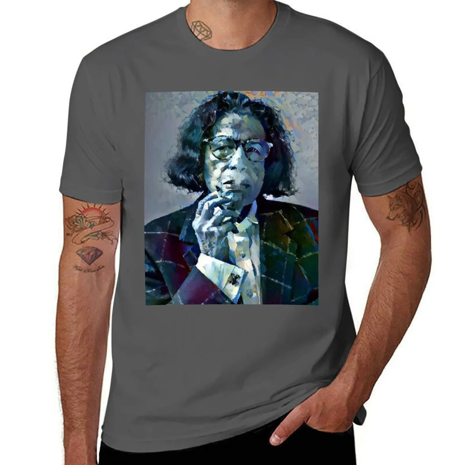 

Футболка с портретом в стиле поп-арт, футболки для мужчин, забавная мужская футболка с рисунком, мужские футболки с рисунком, футболка