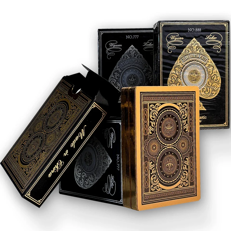 Durable Waterproof PVC Playing Cards with Gold Silver Edges Large Character Deck for Fun Parties Competitive Multiplayer Games