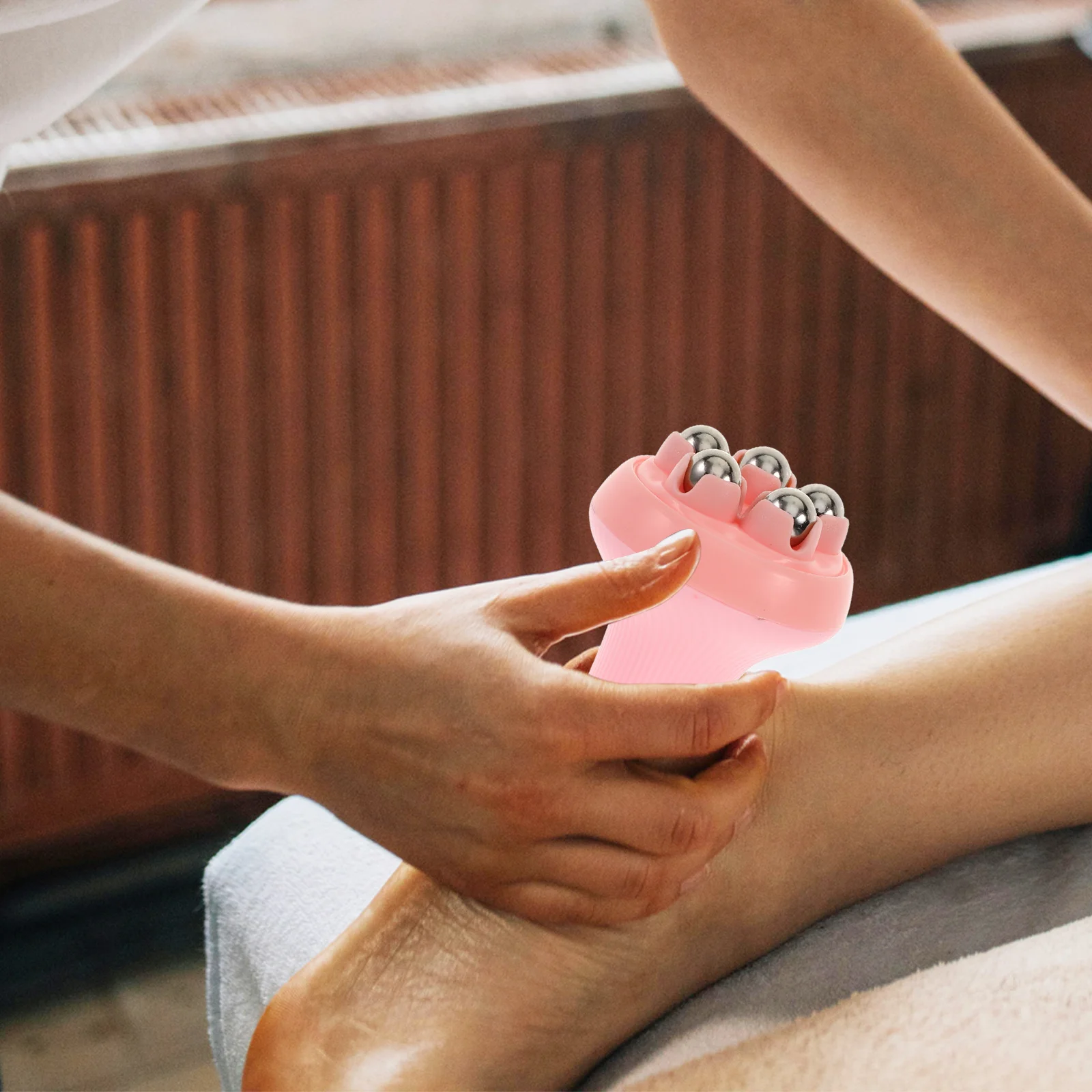 

Leg Shaping Massage Roller Hand-Held Steel Ball Full Body Massager 360 Degree Rolling for Stress Relief Muscle Pain Blood