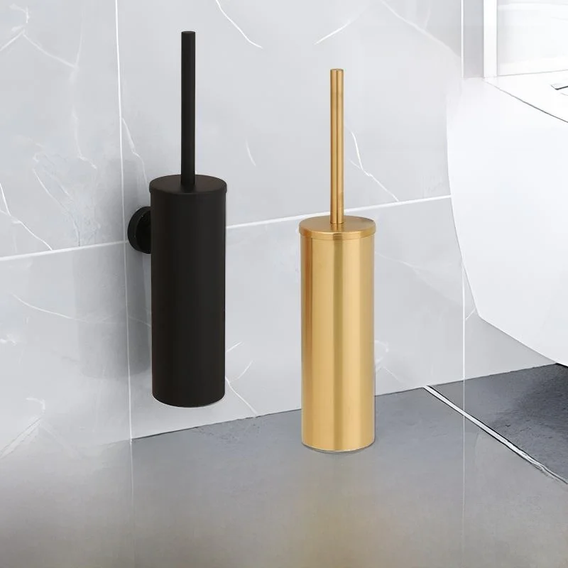 

Набор для уборки туалета из нержавеющей стали с круглой подставкой, роскошный золотой цвет, для ванной комнаты и туалета, инструмент для домашней уборки
