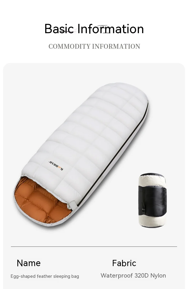 Lohascamping Erwachsenen-Daunenschlafsack Maschinenwaschbar Ultraleichter 3-Jahreszeiten-Schlafsack für Zuhause, Reisen und Camping – Detail 11
