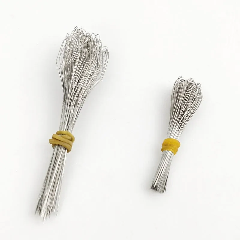 10–50 Large/Small Pieces Stainless Steel Hair Teasing Needle Threader For Hand-Tied Wigs Hand-Crocheted Hairpieces Repair