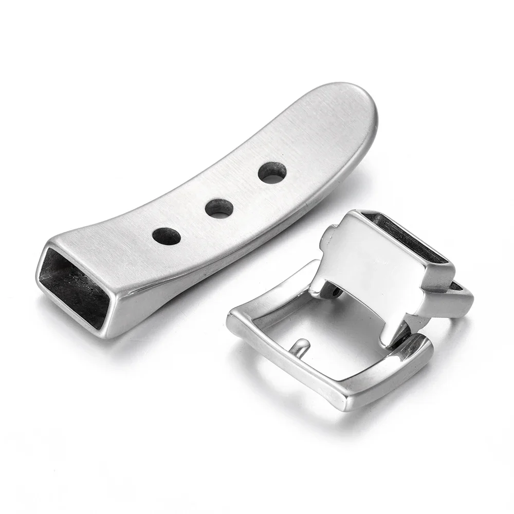 316L Stainless Steel Adjustable Buckle Closure Clasp DIY Bracelet Components Simulated Watch Band 11*5mm Jewelry Making Findings
